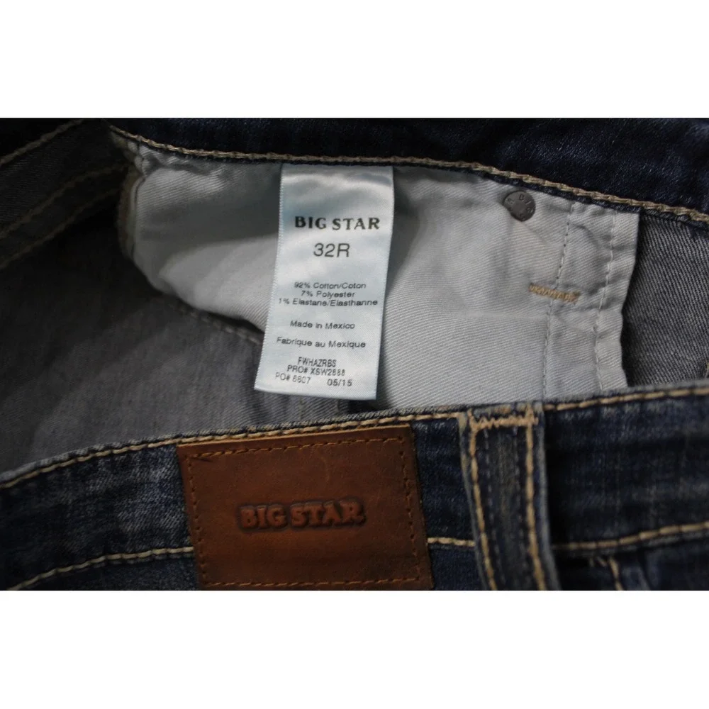 Big Star New Hazel Bootcut Jeans 32R Dark Wash Distressed Denim FWHAZRBS